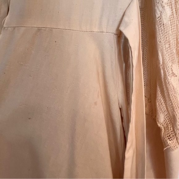 VTG 1970s Gunne Sax by Jessica Maxi Dress Small Lace Sleeves Ivory + Blue Velvet - Picture 15 of 16